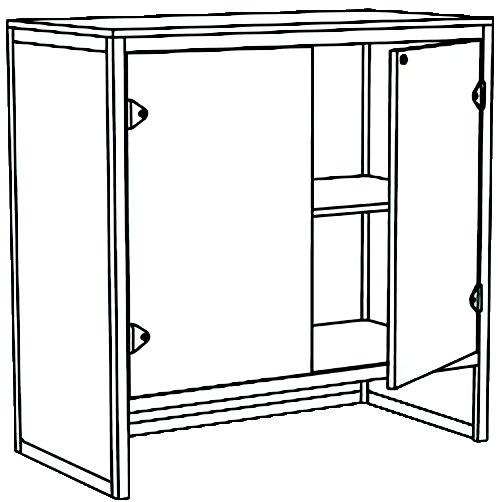 Counter mit abschließbaren Türen